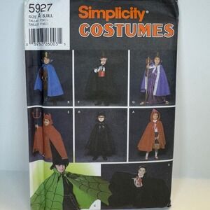 New Simplicity 5927 Child S-M-L Sewing Pattern Cape Cosume Vampire Princess King